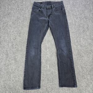 Levi's 511 Slim Jeans Boys Size 16 Regular 28x28 Black Gray Stretch Denim